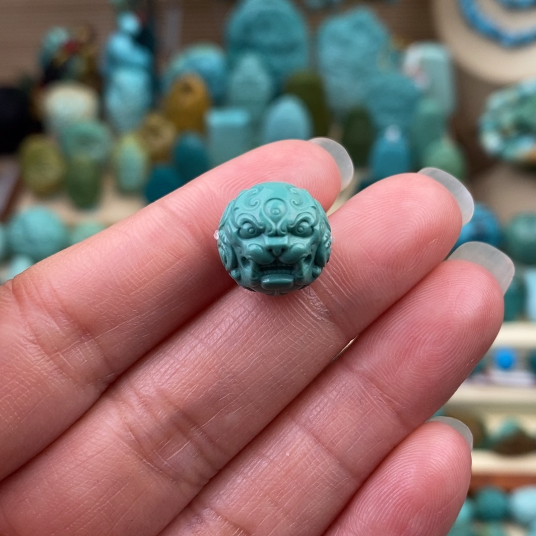 未镶嵌绿松石珠宝奇石12.5mm