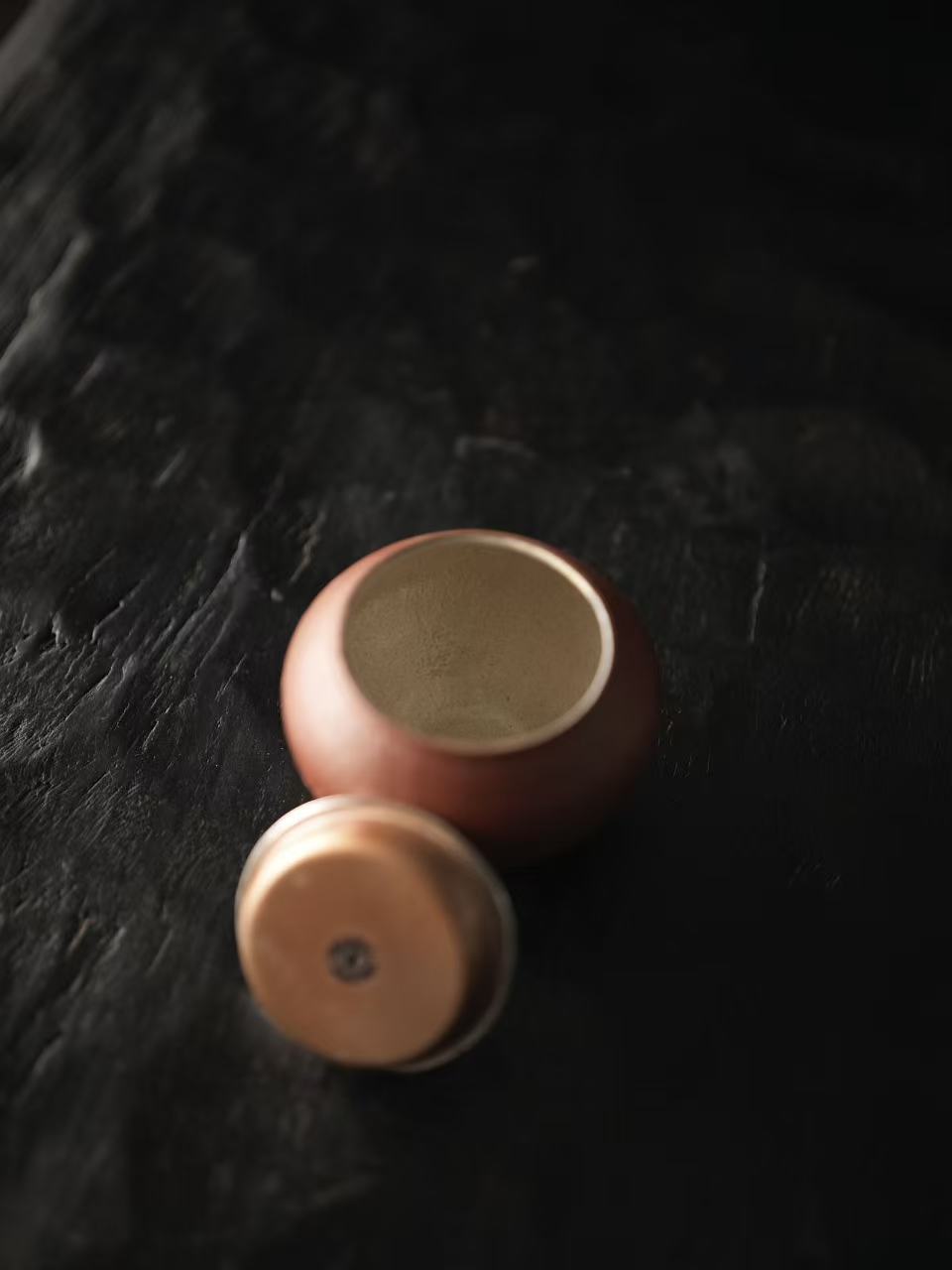 松风-朱泥铜盖建水（包银）-茶器