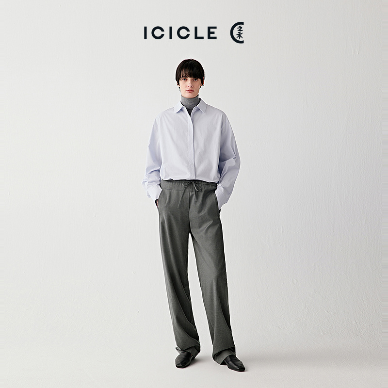 【12.30】ICICLE之禾26春新品精纺斜纹薄呢慢跑裤0590