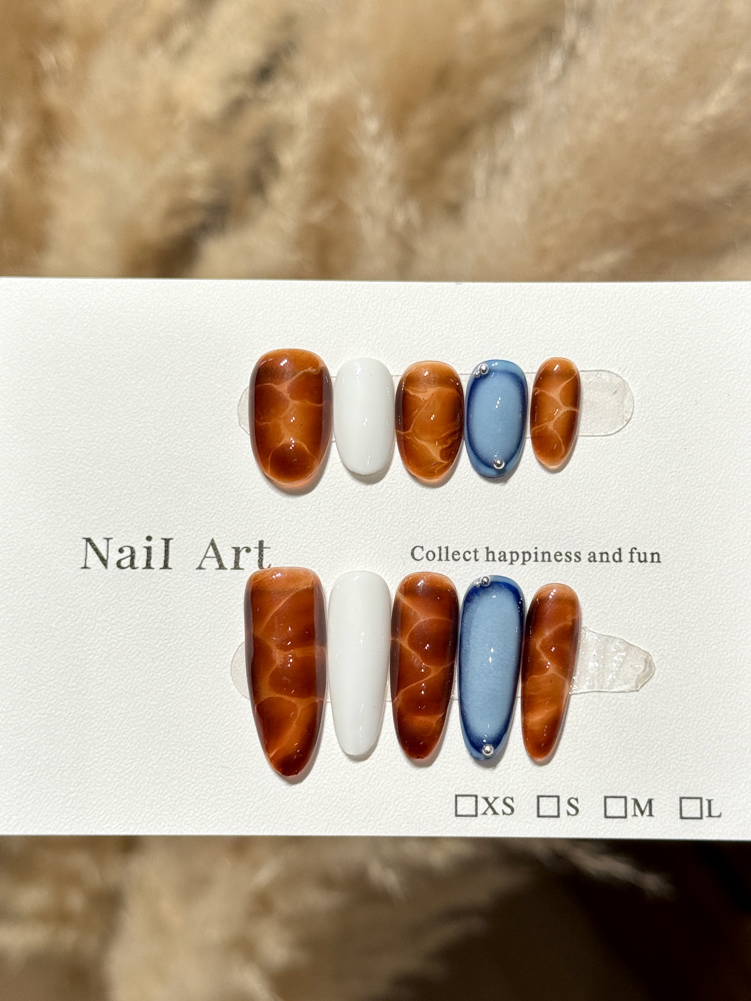 【琥珀】拾星气质琥珀晕染配色氛围感显白手工穿戴甲