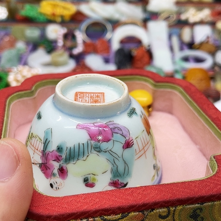 用***6青花手绘小主人杯子