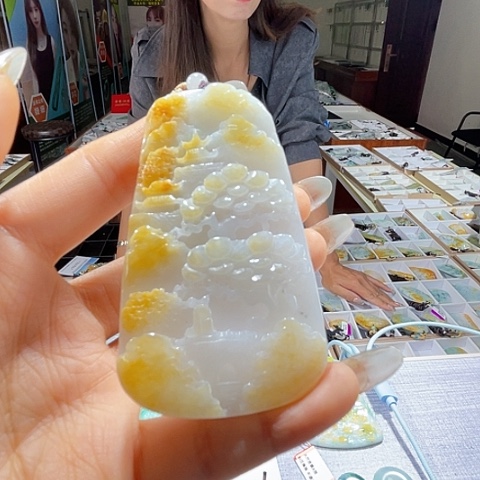 翡翠未镶嵌颈饰一个