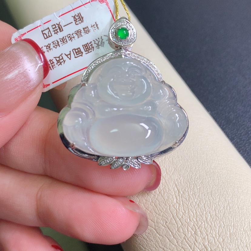 【闪购商品】翡翠颈饰18K金镶嵌佛公