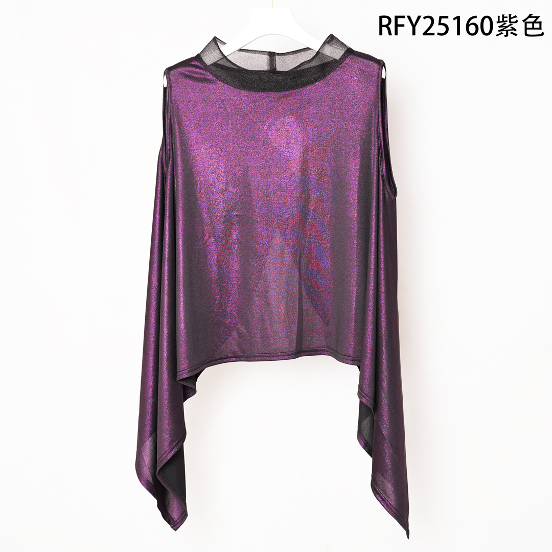 RFY25160紫色 无袖不规则短上衣160