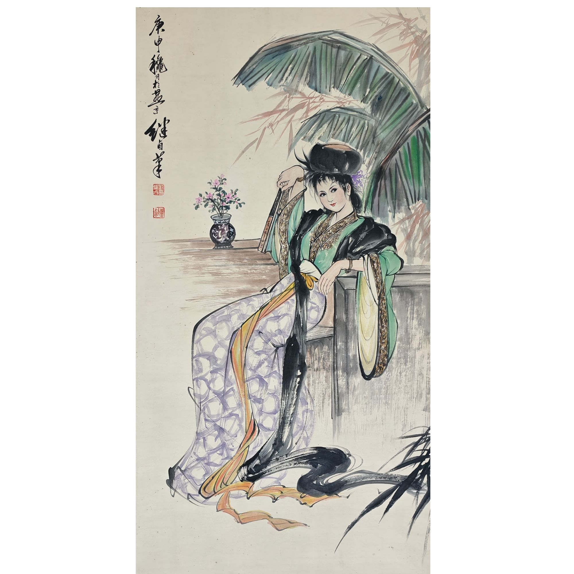 刘继卣款 人物立轴 138×68