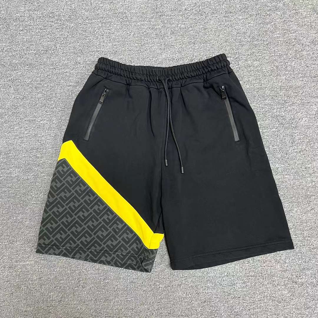 95新 FENDI/芬迪 芬迪 Fendi 百慕大拼色老花黑色短裤 L码