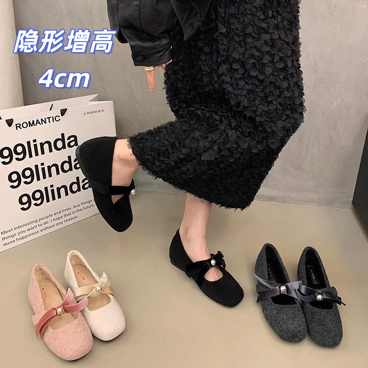 法式绒面千金风玛丽珍鞋女款2025秋冬季新款内增高软底小香风单鞋