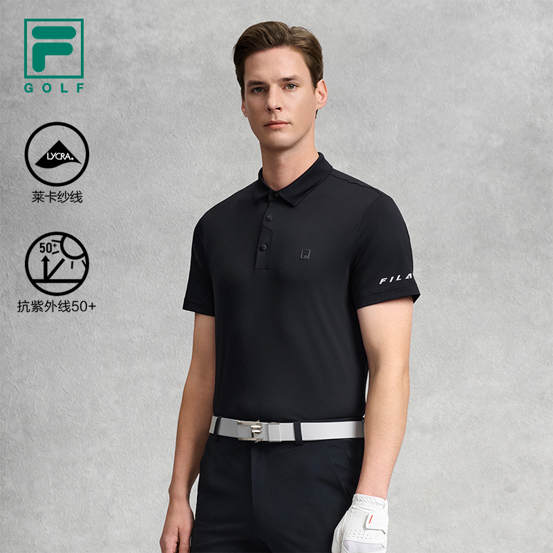 Fila/斐乐男士高尔夫系列商务翻领短袖POLO衫弹力舒适A11M626146F