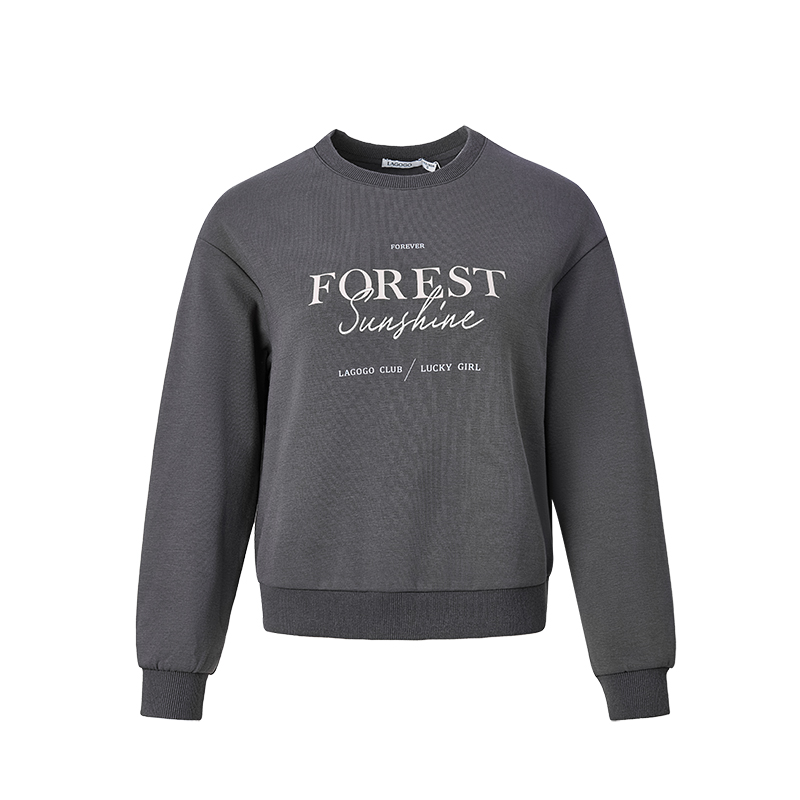 秋冬春季复古运动风卫衣落肩袖学院风字母户外NCEE418D01