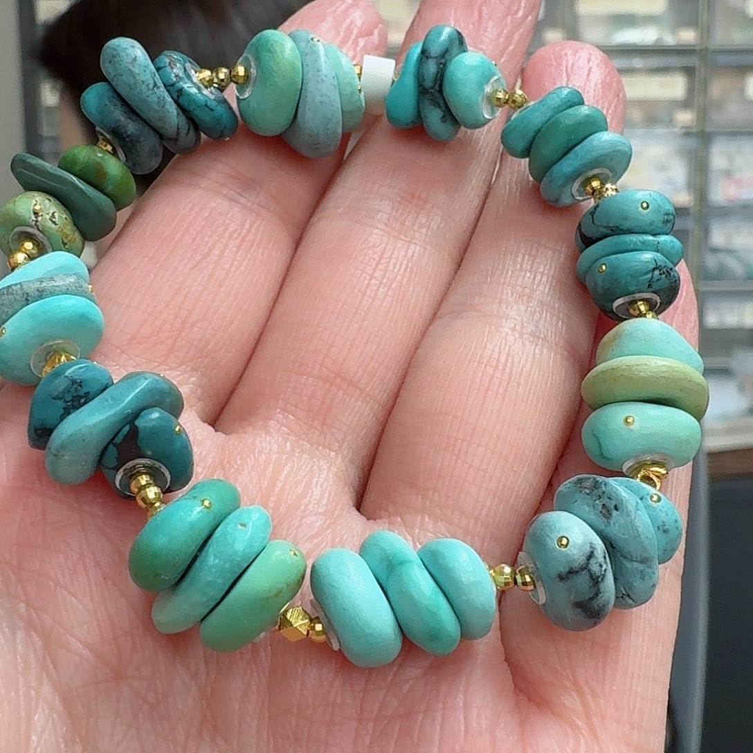 绿松石珠宝奇石18K金镶嵌