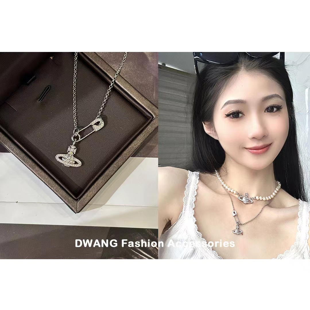 铜合金项链 铜合金项链 【DWANG原创定制】土星别针项链