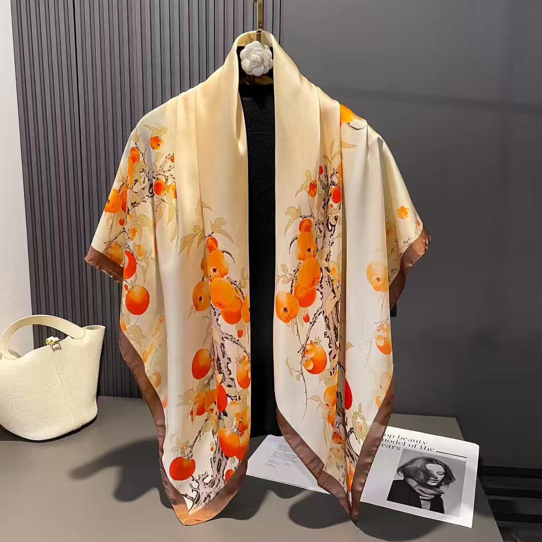 A117 柿柿如意 围巾 110*110左右