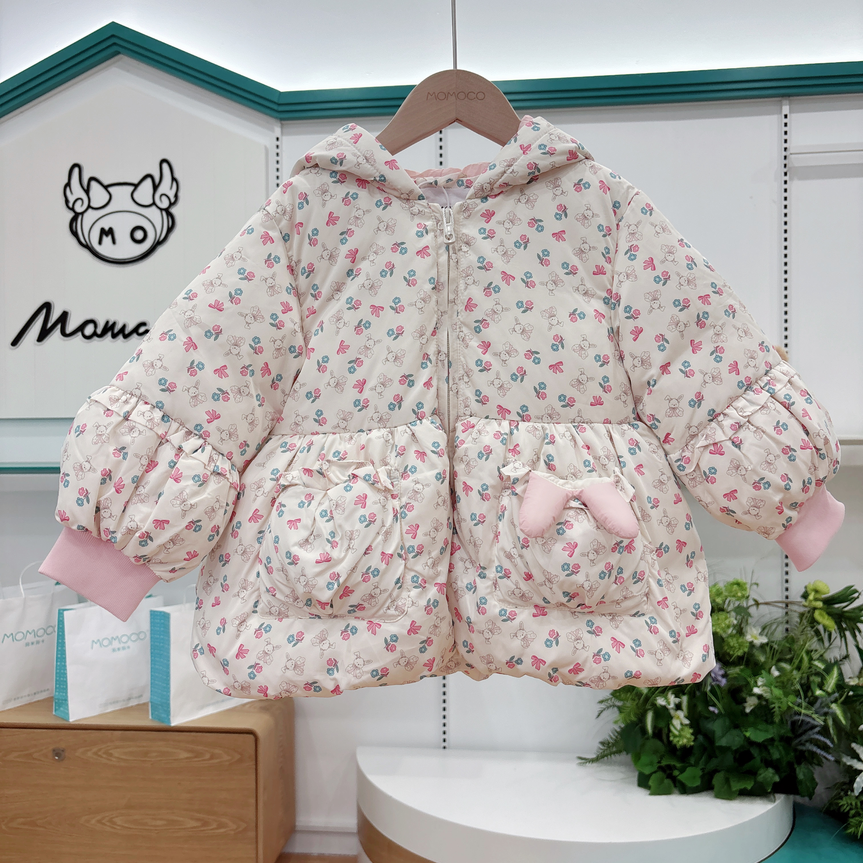 MOMOCO冬季女童兔兔可爱羽绒服外套77880102011