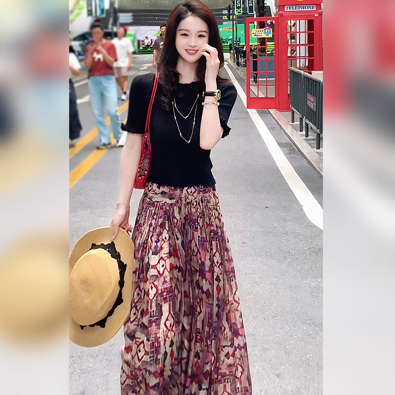 【波西米亚】夏季新款时尚高档气质复古浪漫半身裙子AS5KBQ0145