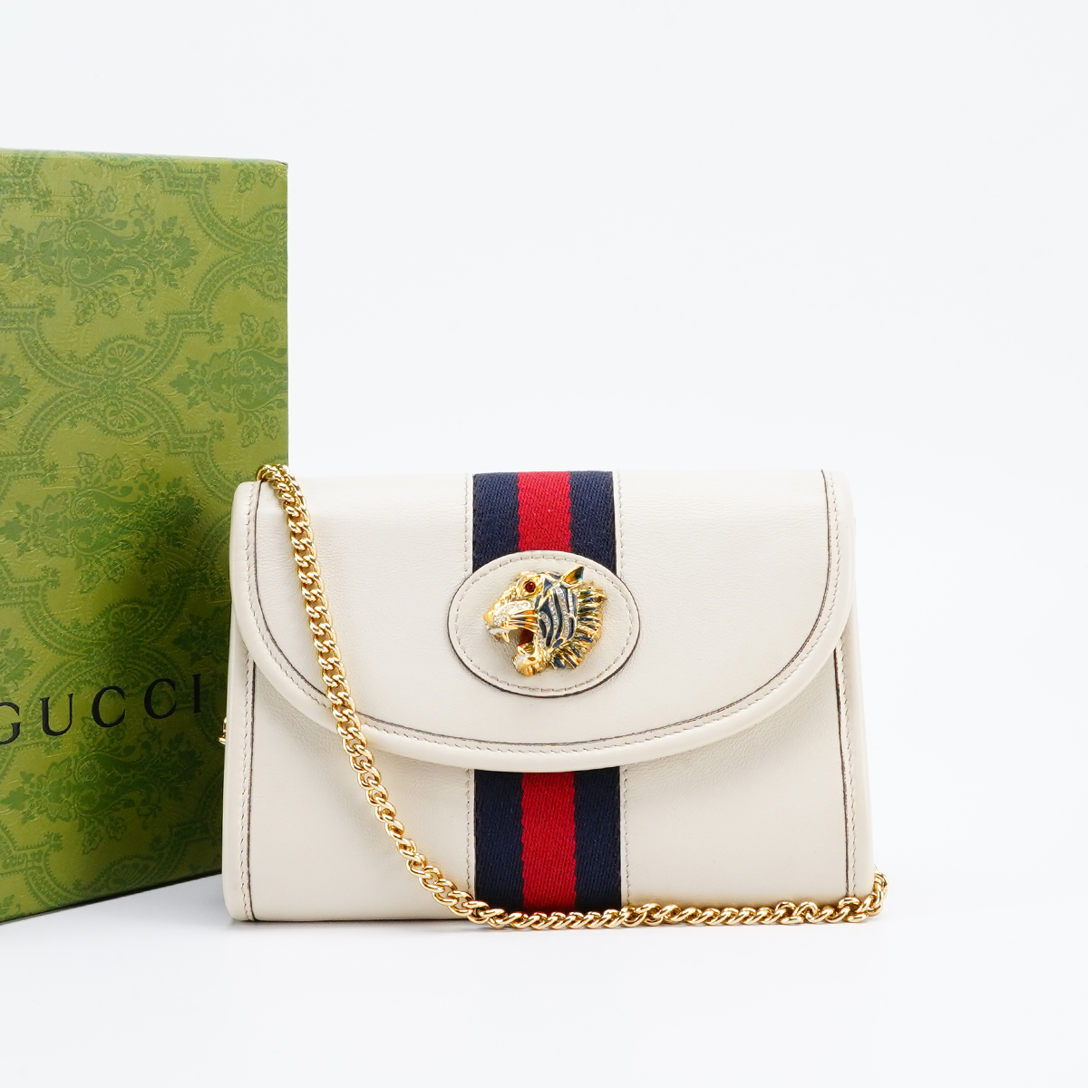 95新 GUCCI/古驰 【小清一口价】虎头链条包小号/BG23006590
