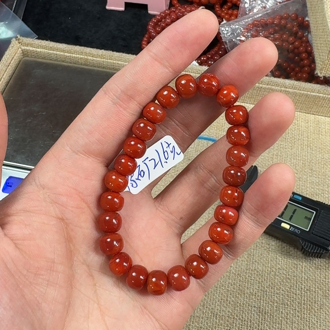 南红玛瑙手链未镶嵌我****的原矿南红手串8mm➕老型车厘子