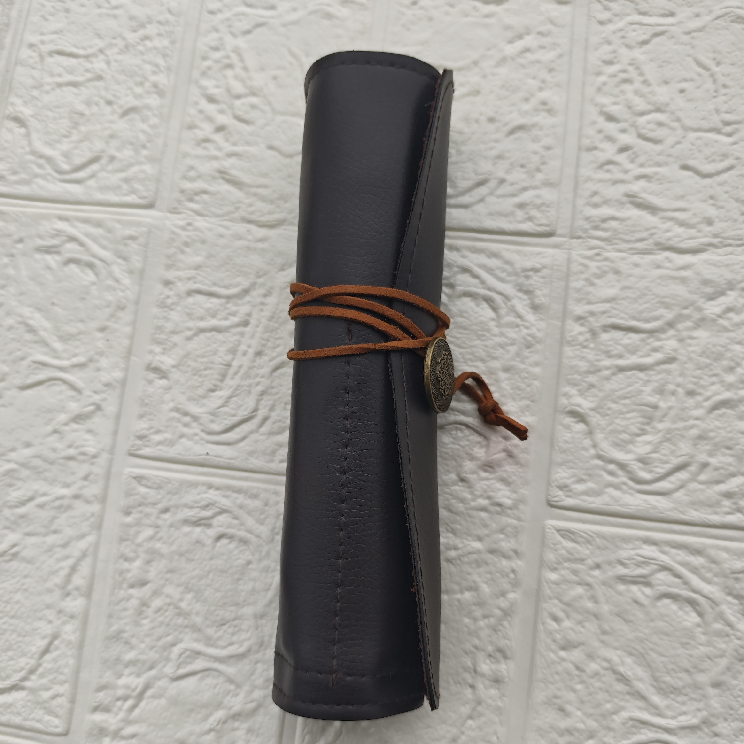 可卷起收纳的真皮篆刻刀皮套 8件套