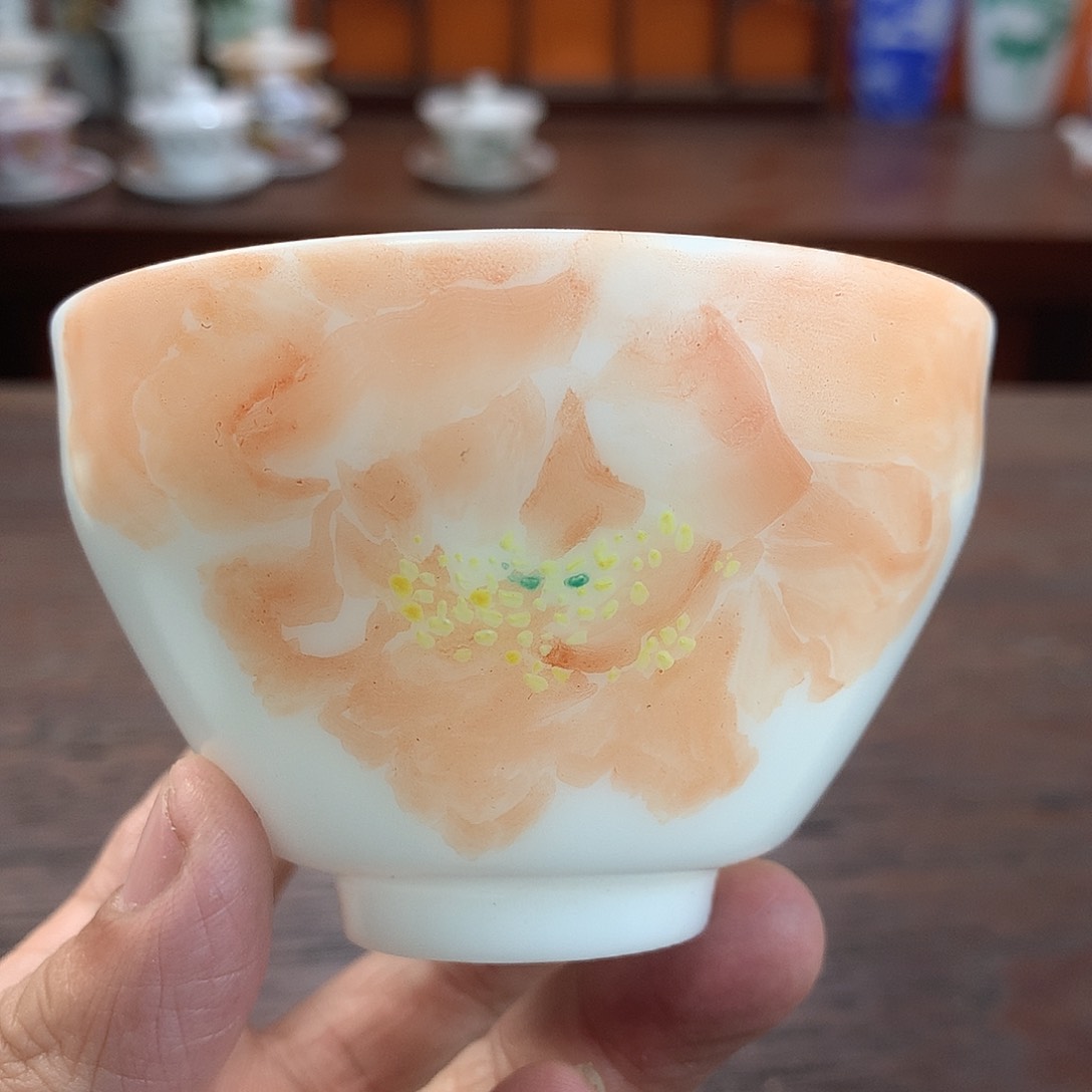 冰种素烧手绘主人杯