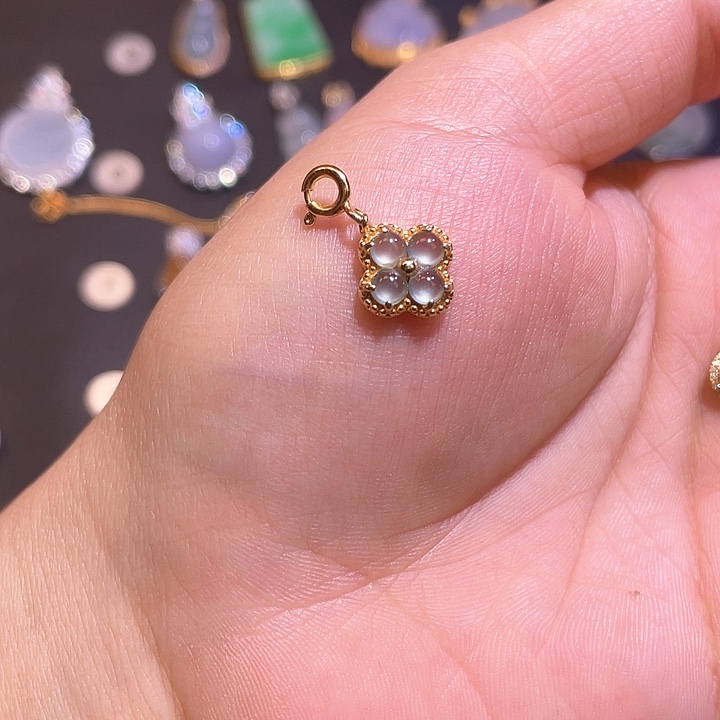 翡翠银S925镶嵌吊坠(不含链)天然翡翠