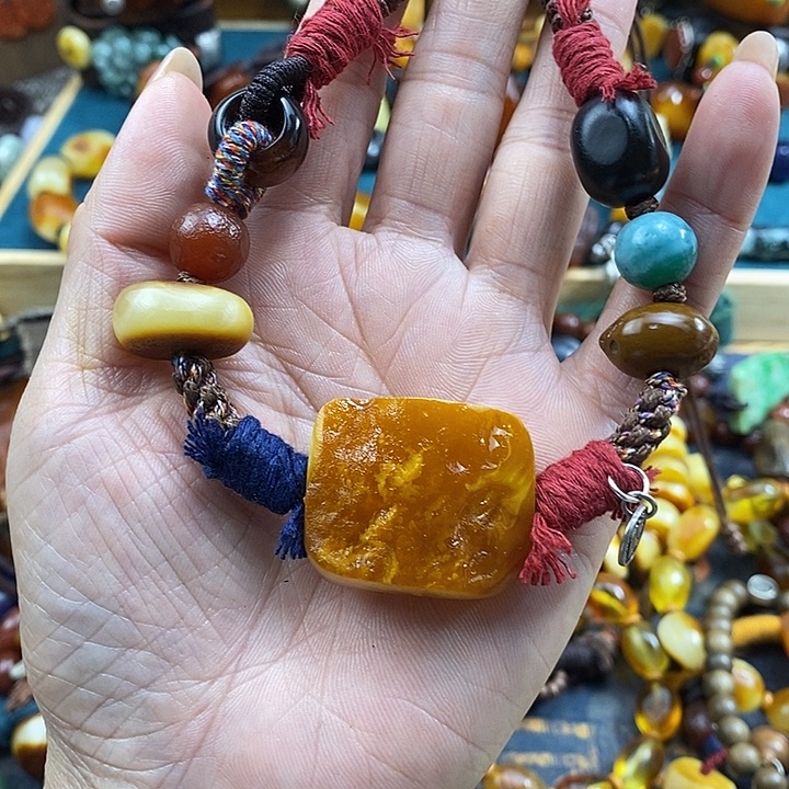 蜜蜡未镶嵌项链项链