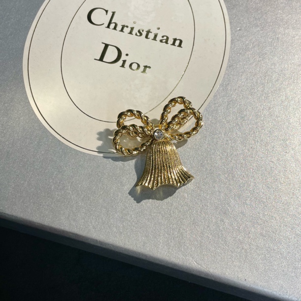 95新 DIOR/迪奥 编织蝴蝶结流苏胸针/d06236
