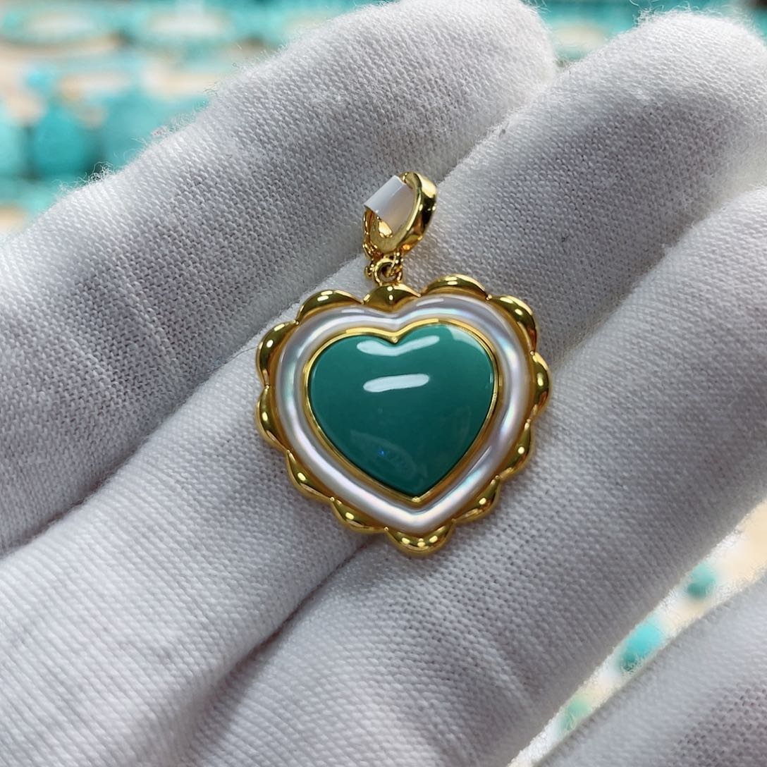 绿松石珠宝奇石18K金镶嵌