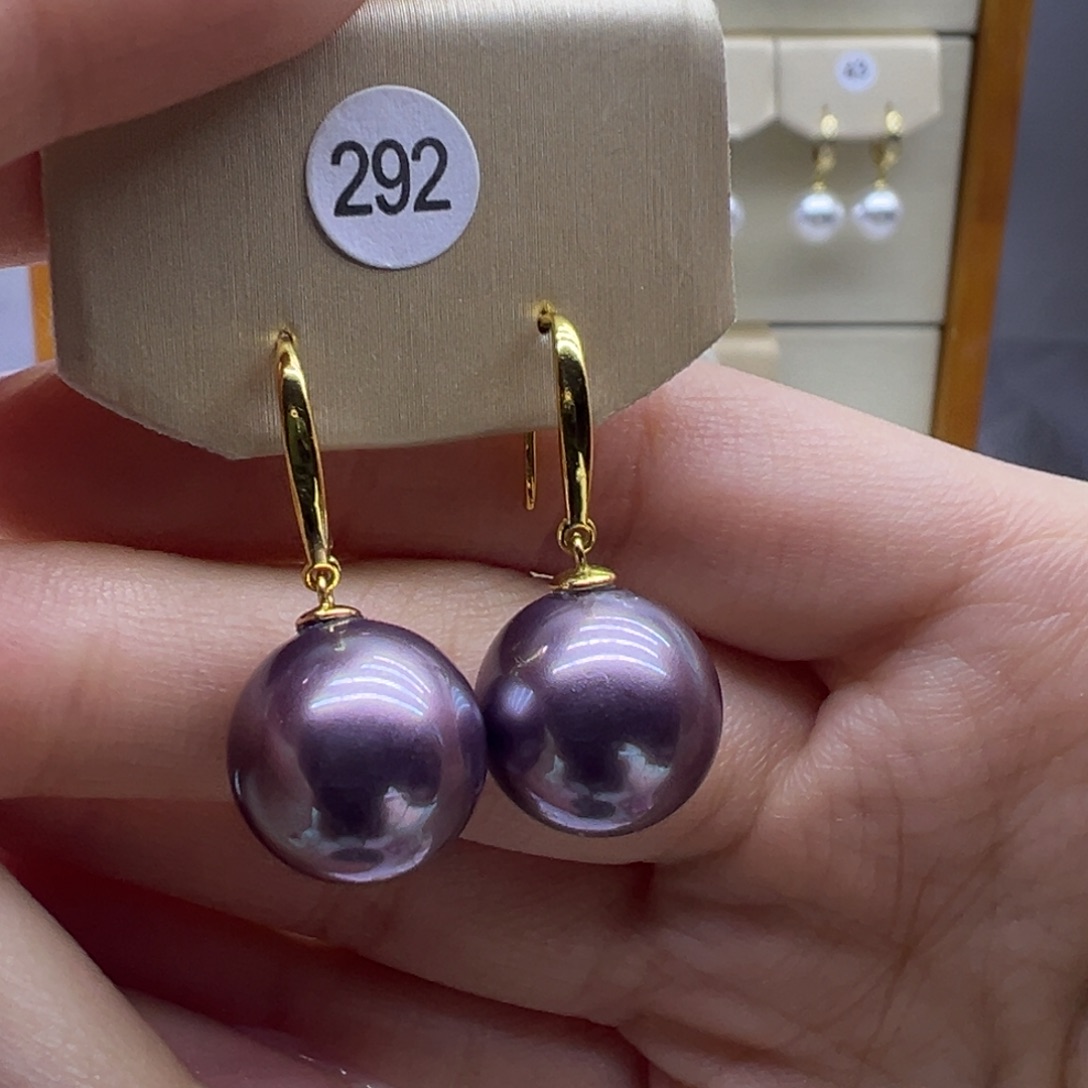 银S925镶嵌耳饰淡水珍珠