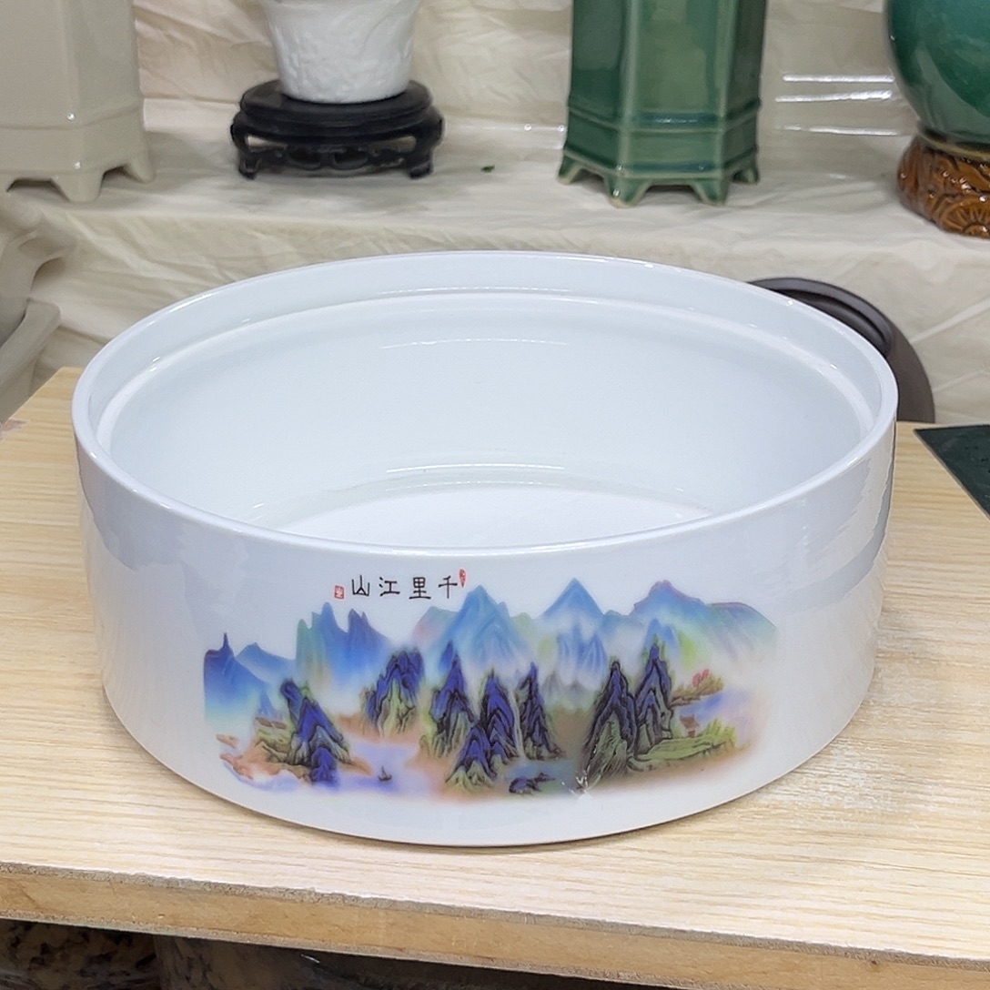 陶瓷绿植多肉微瑕花盆口径21*8.5无孔