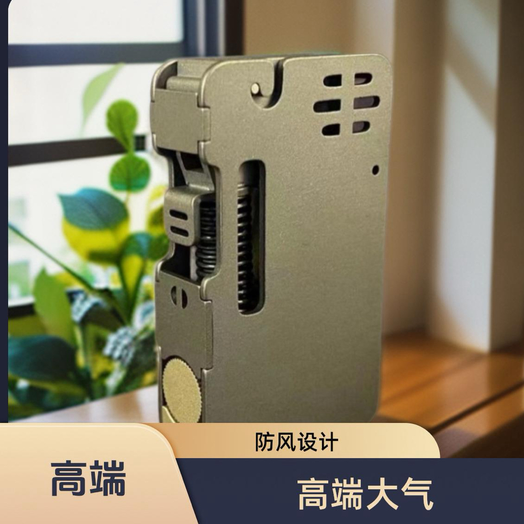 代号【风】个性高端大气 创意钛合金外壳黄铜内胆 半自动机械打火机