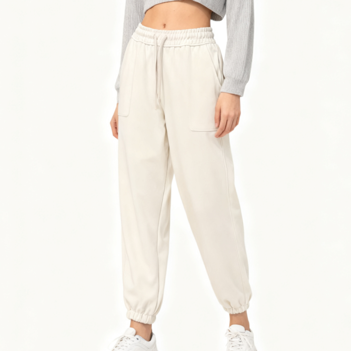 【运费补贴】春秋裤子乳白色直筒收脚裤