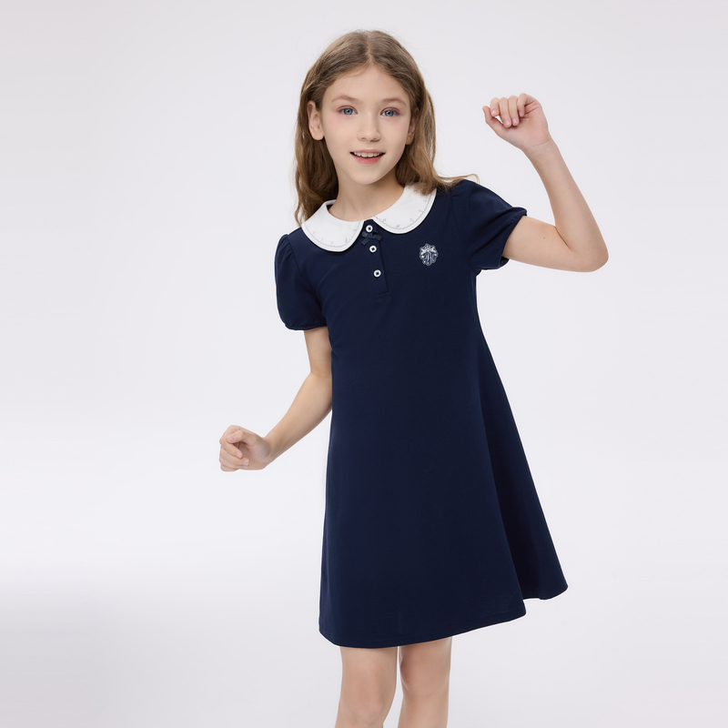 POLOWALK童装2025夏季新品女童短袖连衣裙