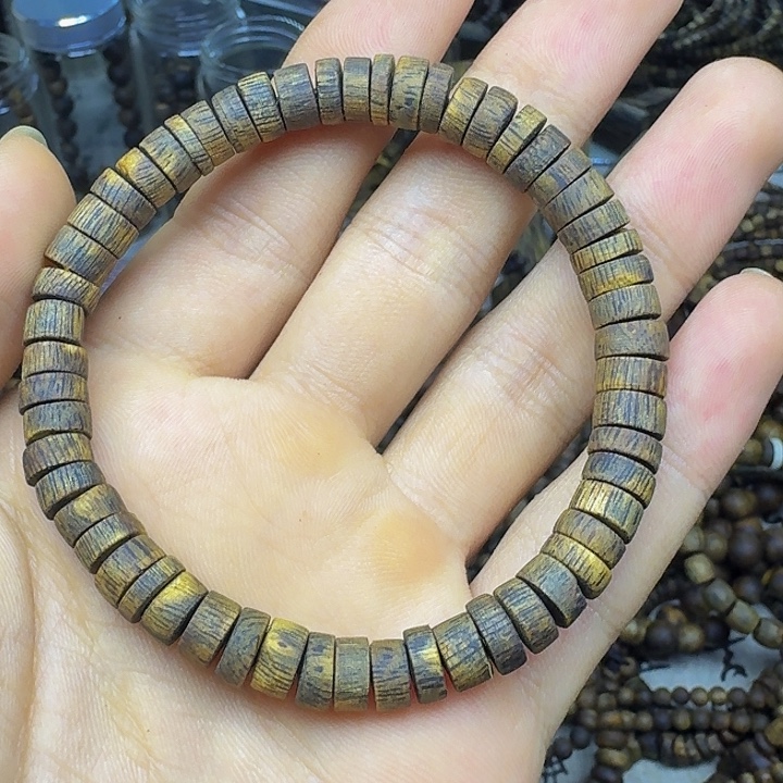 沉香沉香碎屑沉水厚片片珠单圈