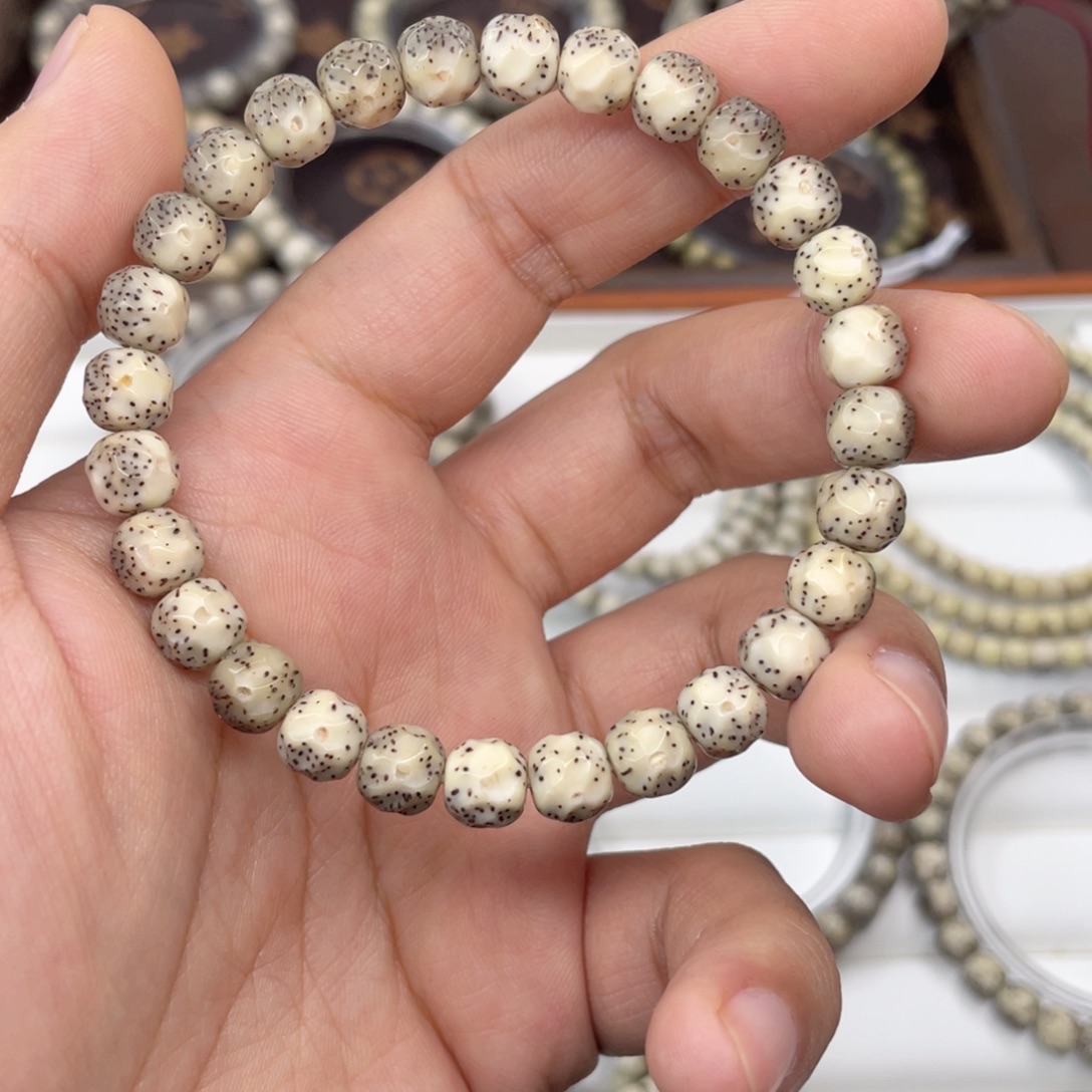 手串星月菩提糯冰半玉化小细星8改无相单圈