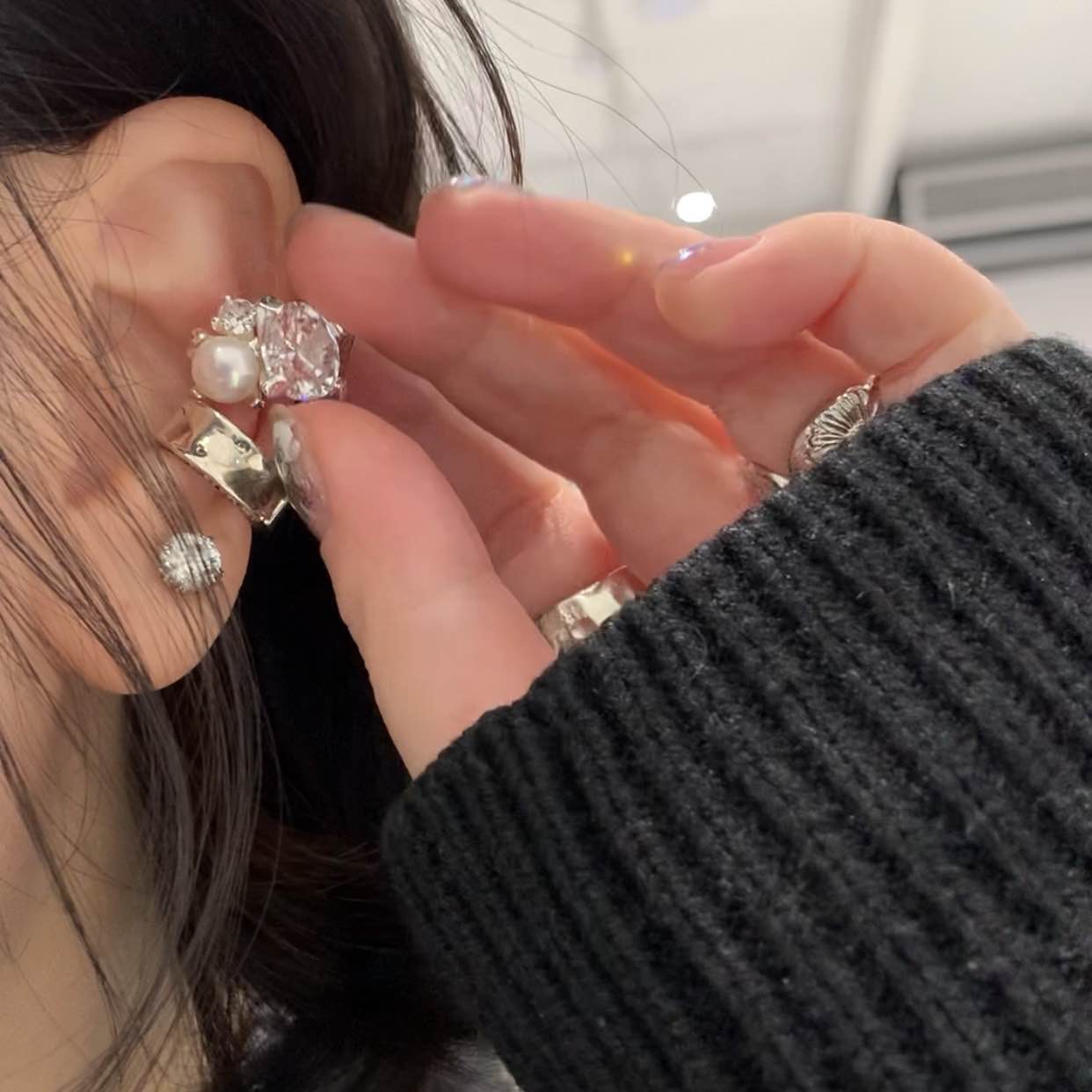 「LISang自制」美甲拍照饰品道具 耳骨夹 戒指 耳钉