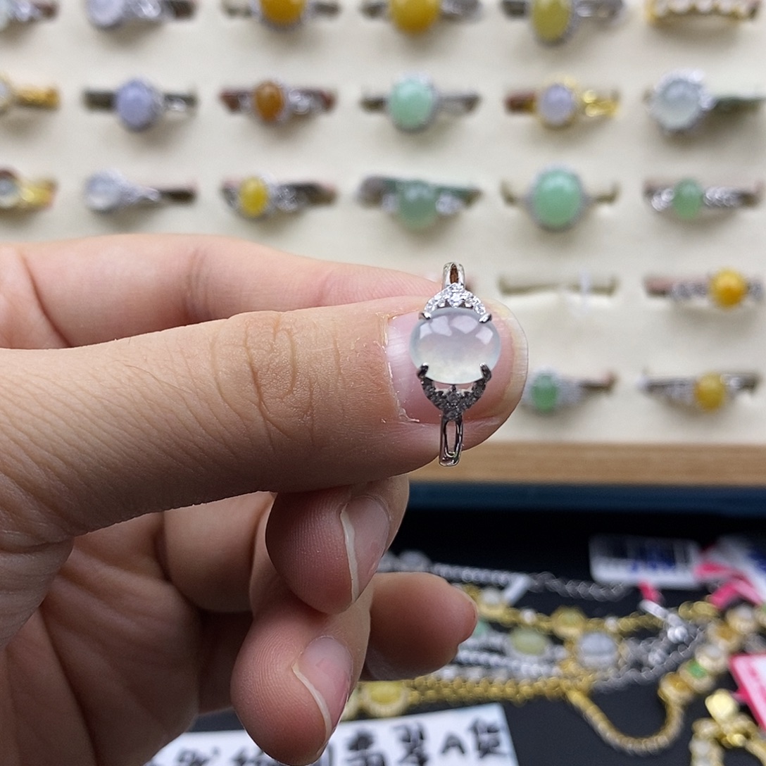 翡翠银S925镶嵌戒指