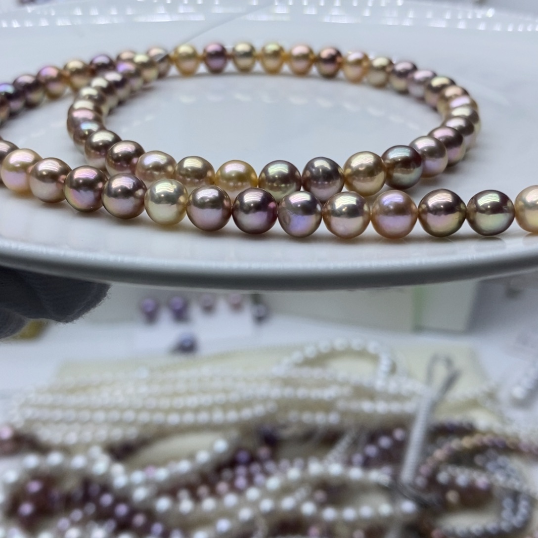 淡水珍珠项链银S925镶嵌棉*糖