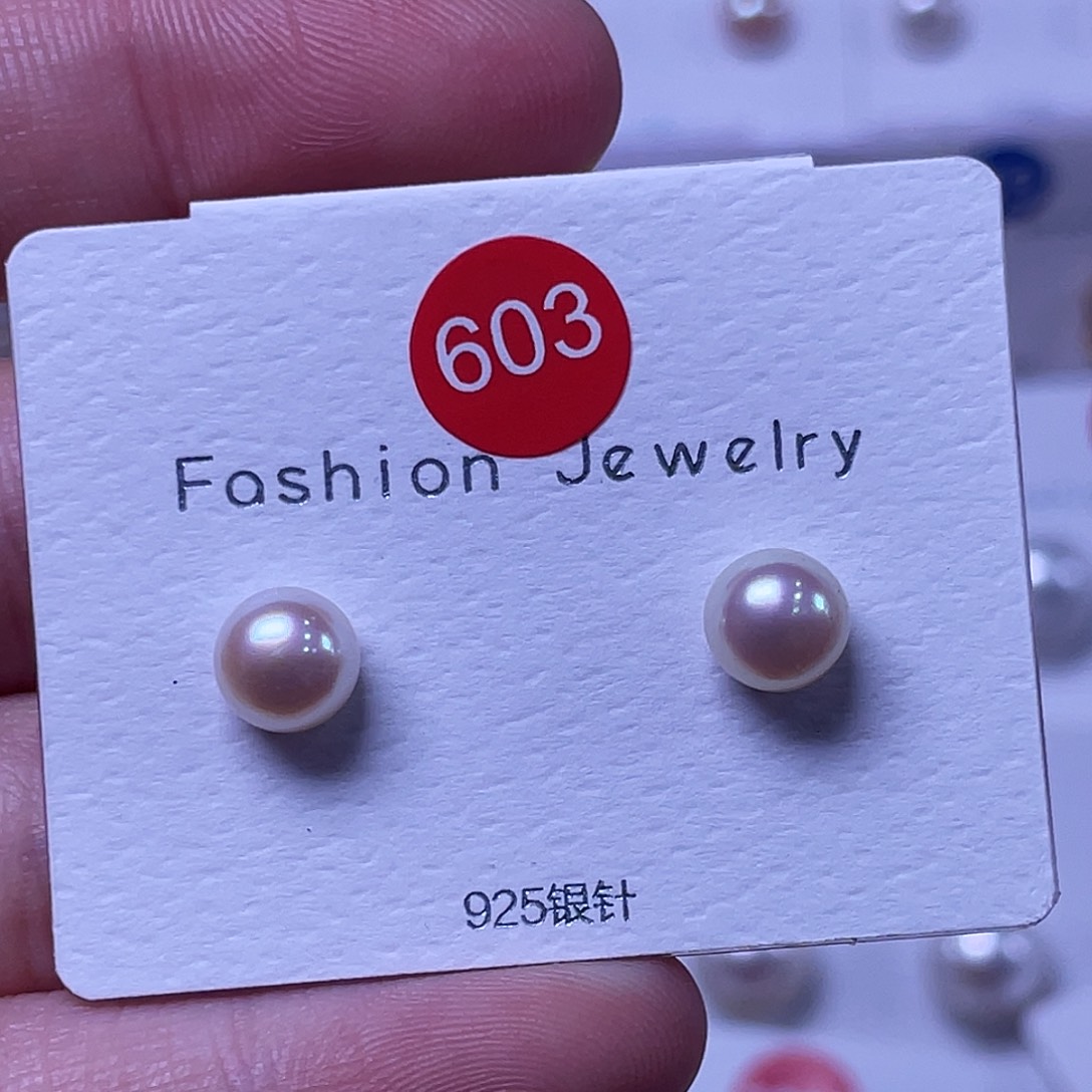 白***嘟银S925镶嵌淡水珍珠耳饰