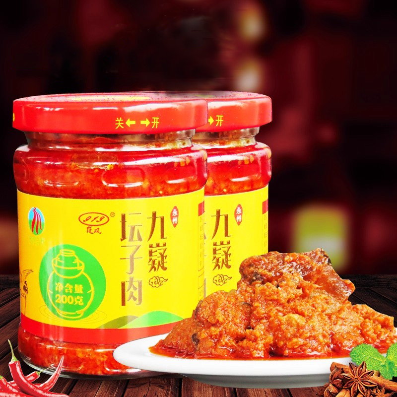 湖南九嶷山坛子肉辣椒酱下饭菜特永州蒜蓉剁辣椒鱼拌饭鲜辣酱
