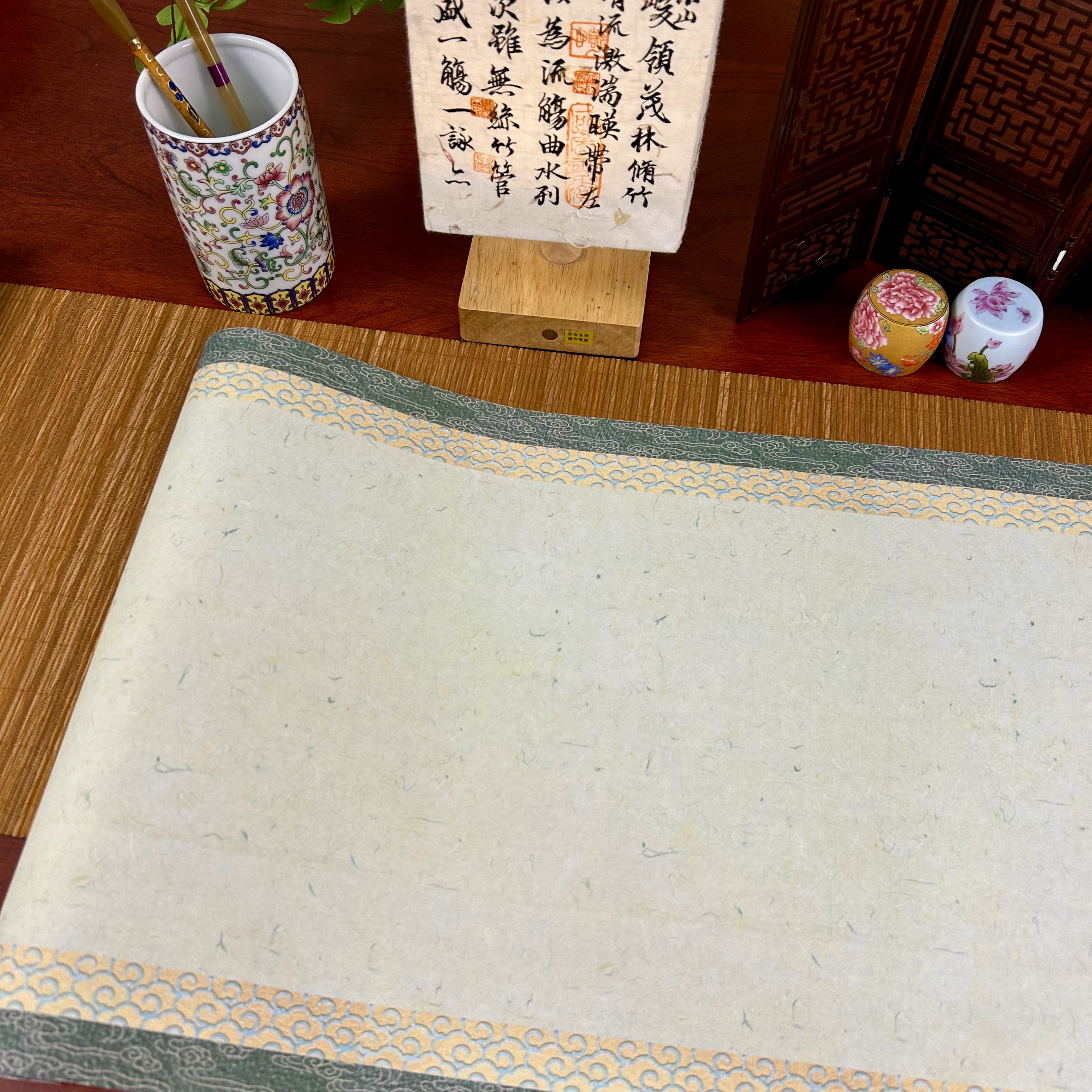 【宋锦绿色长卷】蜡染半生熟34cm*10m一卷