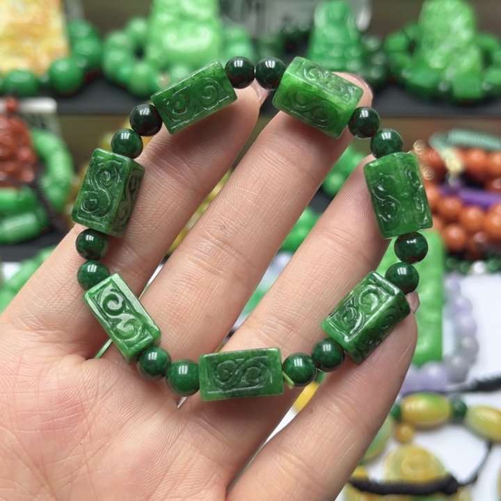 翡翠未镶嵌手链手串15