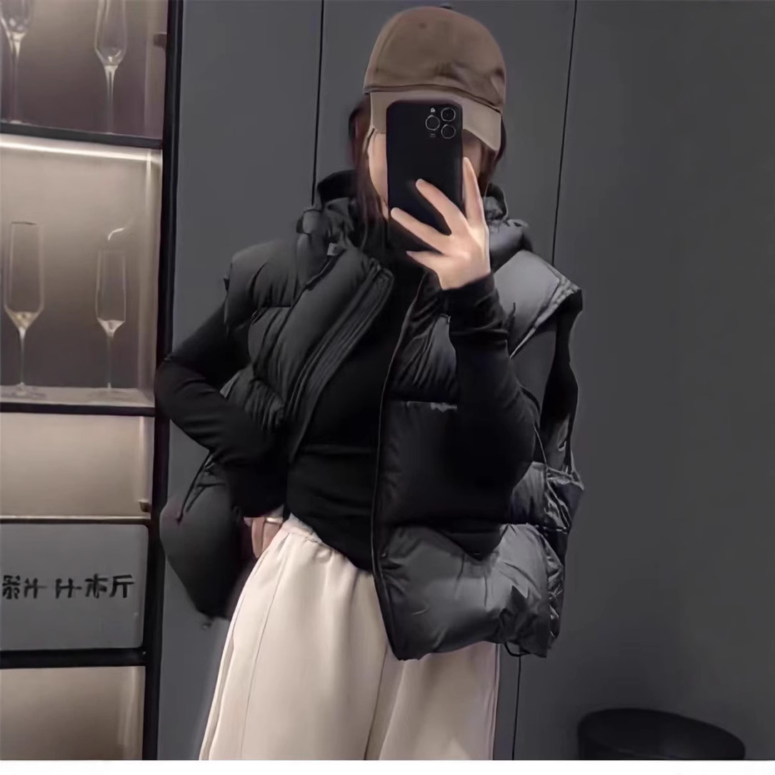 连帽棉服马甲女冬季2025新款韩版宽松高级感小个子背心坎肩外套