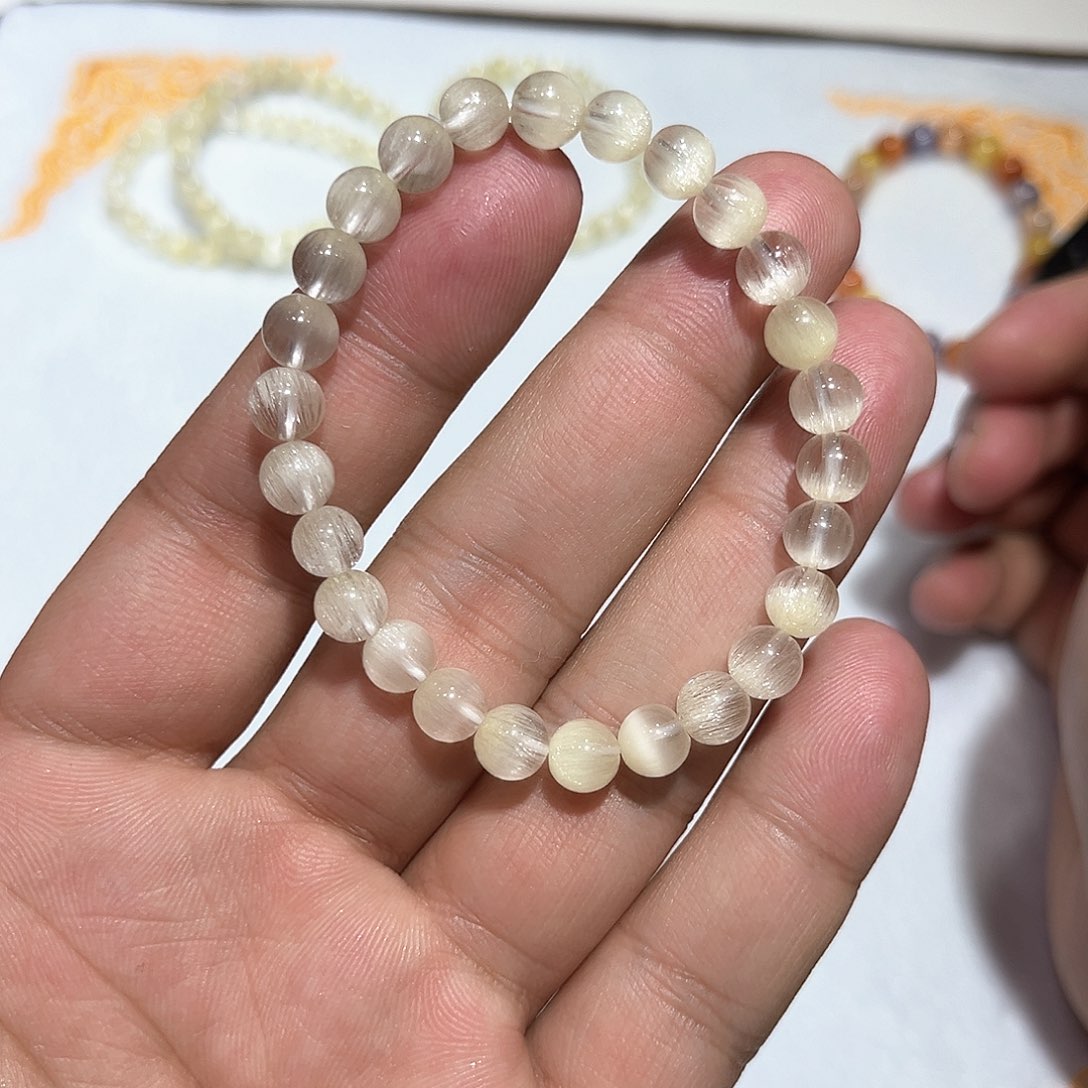 绿水晶手链银S925镶嵌