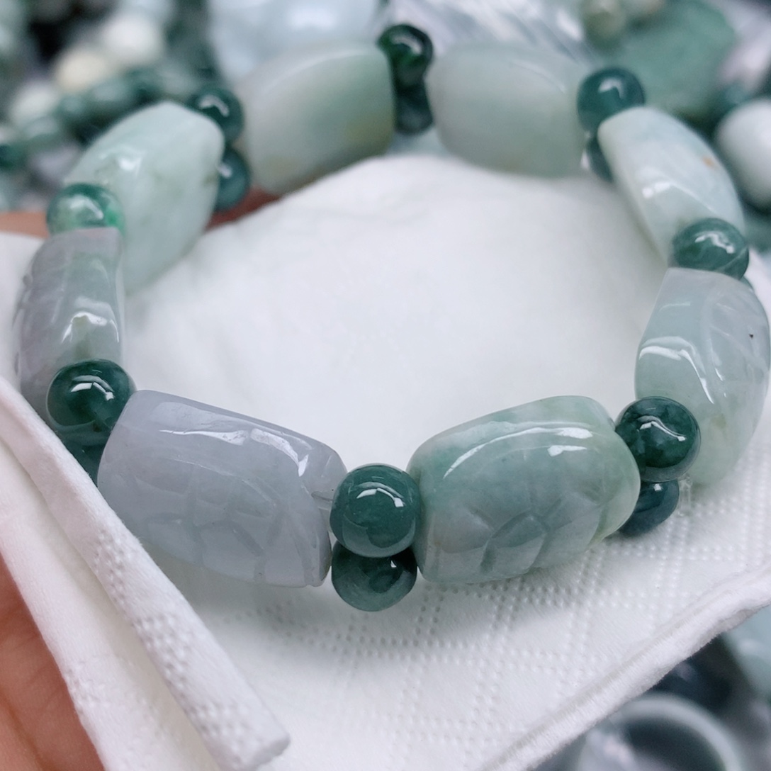 翡翠未镶嵌项链珠子批发