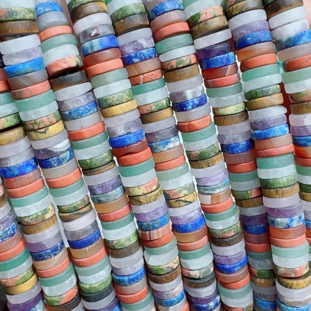 玛瑙/玉髓合金珠宝半成品10磨砂天然石多宝隔片一条