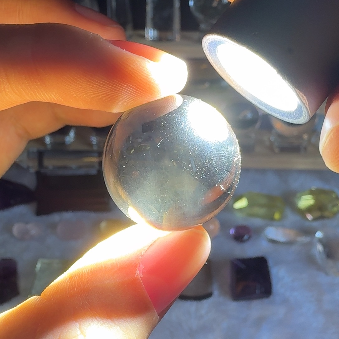 未镶嵌水晶珠宝半成品茶晶球银山