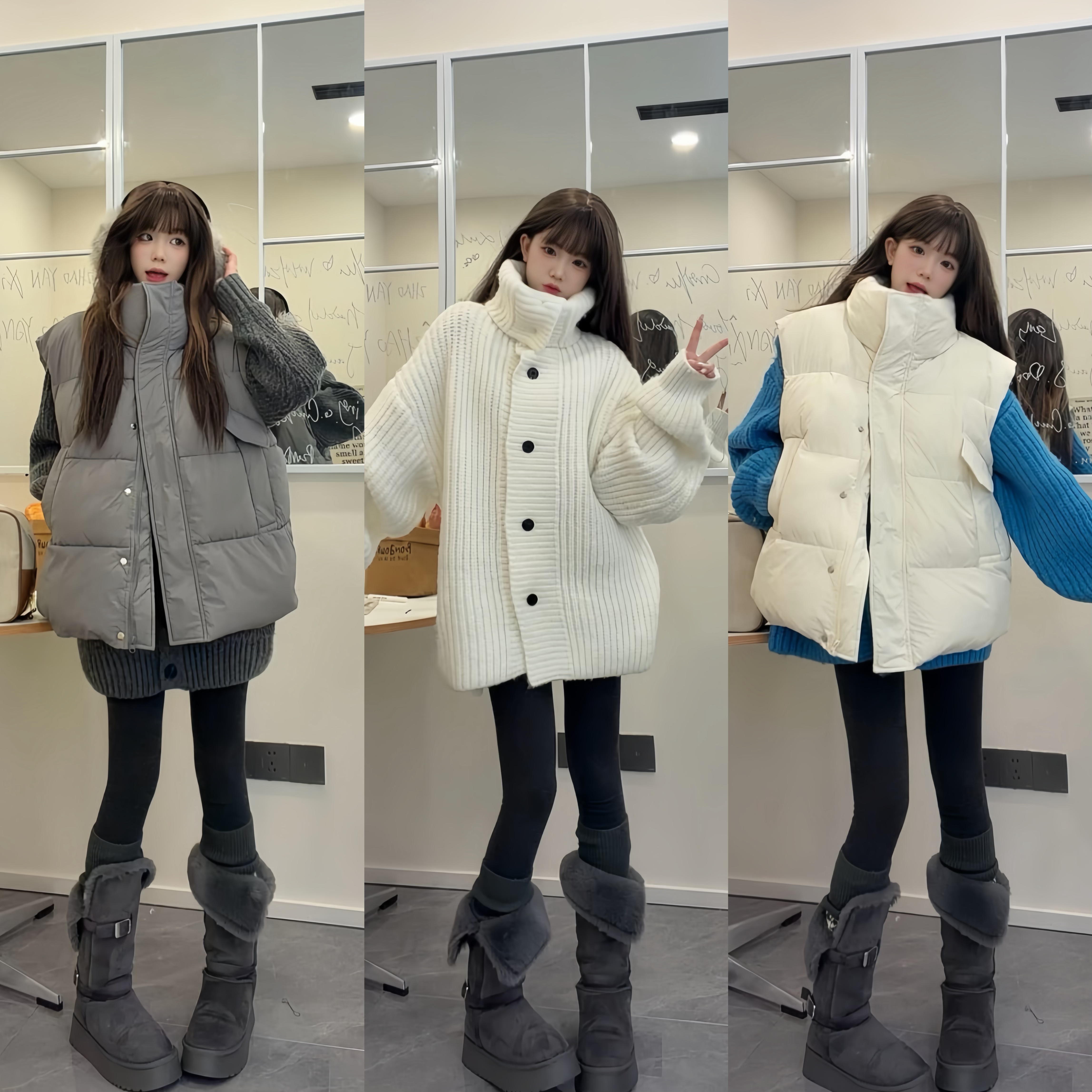 【8%羊毛+运费险】单排扣高领单穿中长款宽松型女装毛衣时尚休闲风