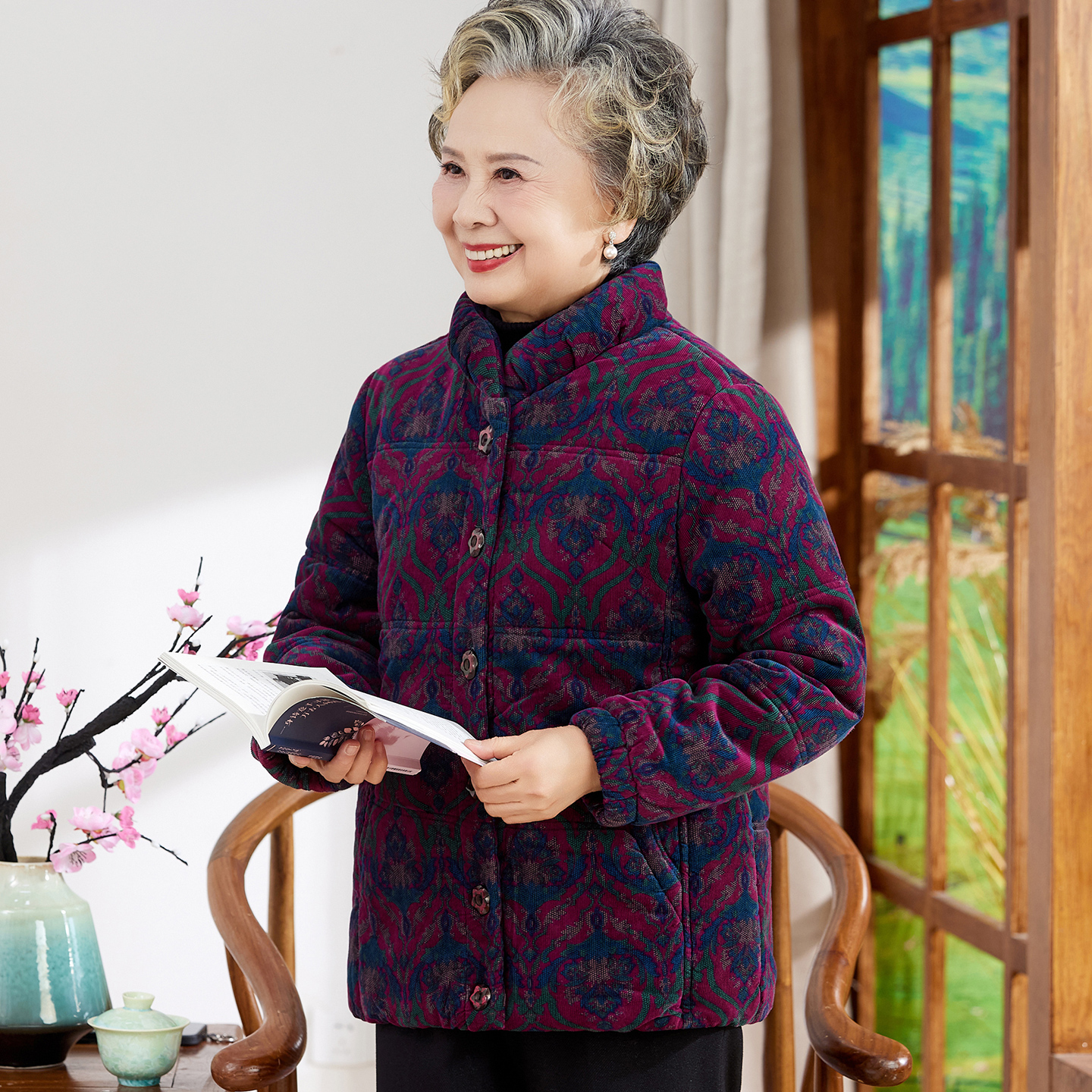 奶奶冬装纯棉棉衣外套中老年人妈妈冬季全棉宽松棉袄上衣太太棉服