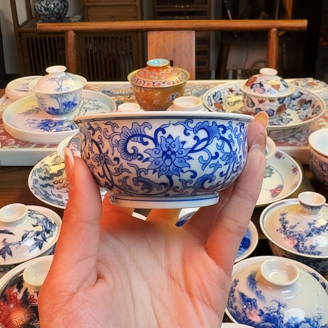 杯重工见山烧景德镇纯手绘