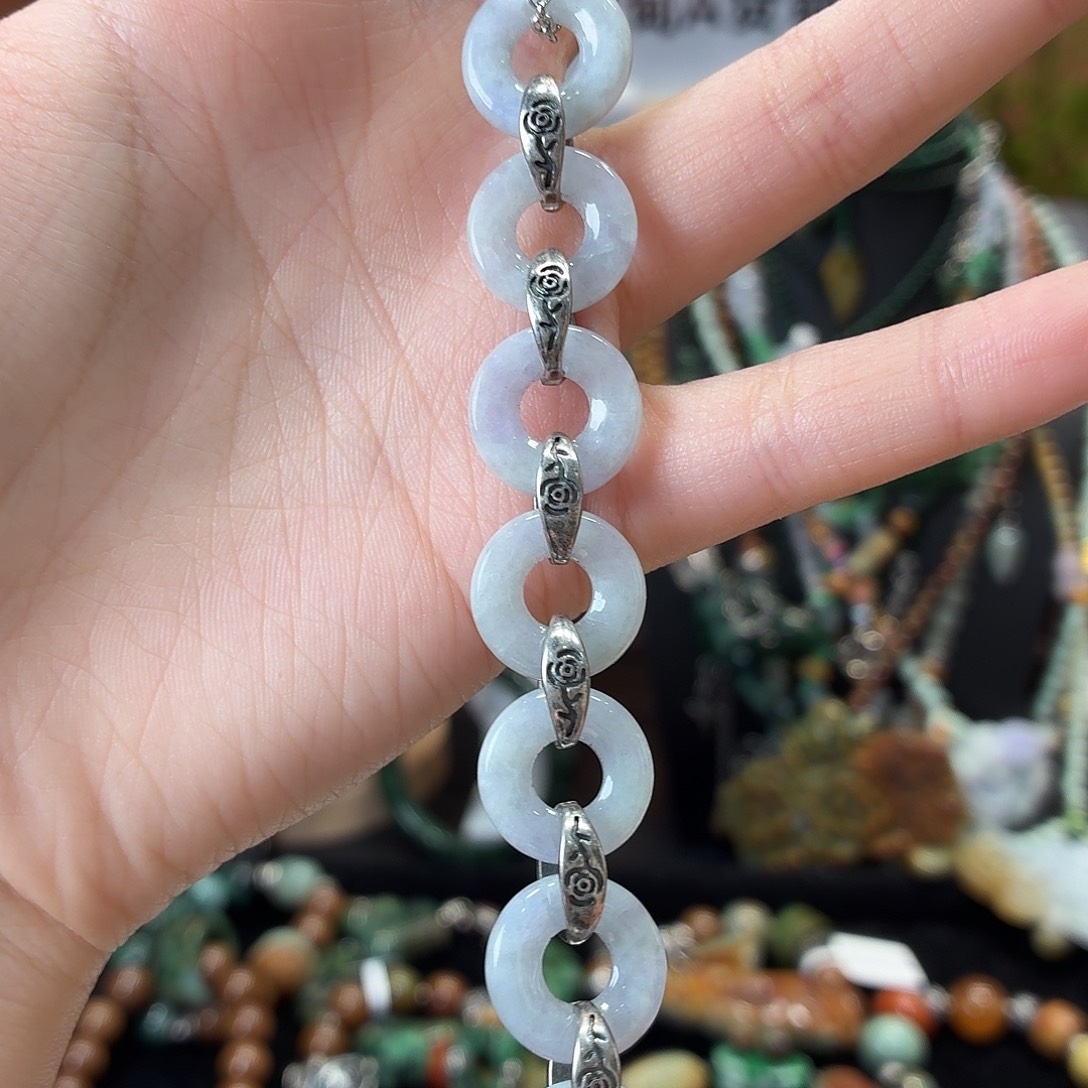 翡翠未镶嵌耳饰手串