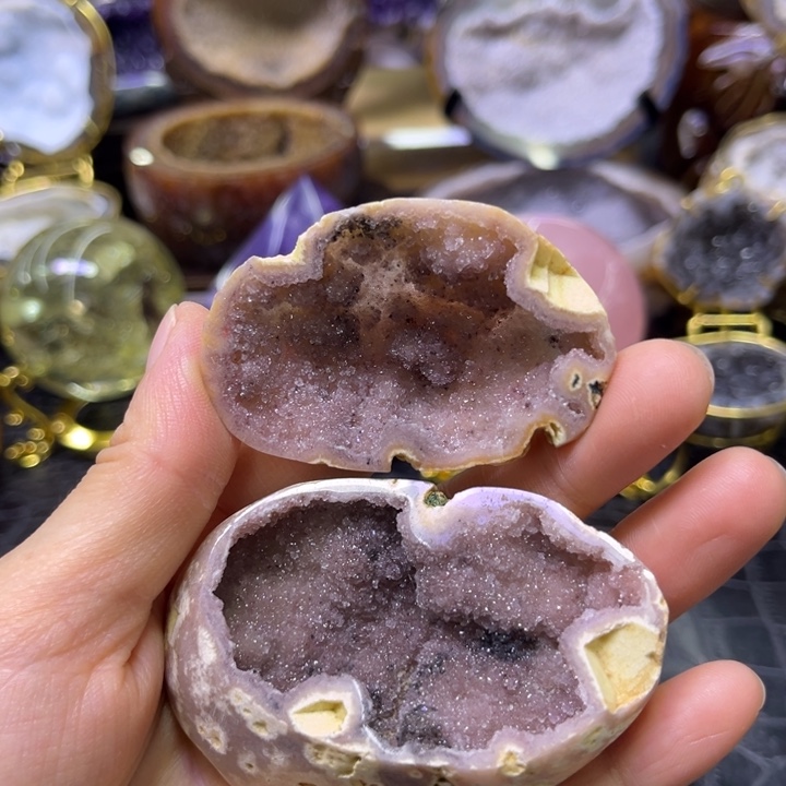 未镶嵌珠宝半成品水晶高货粉盆